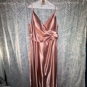 Amazon Elegant Pink Satin Wedding Dress